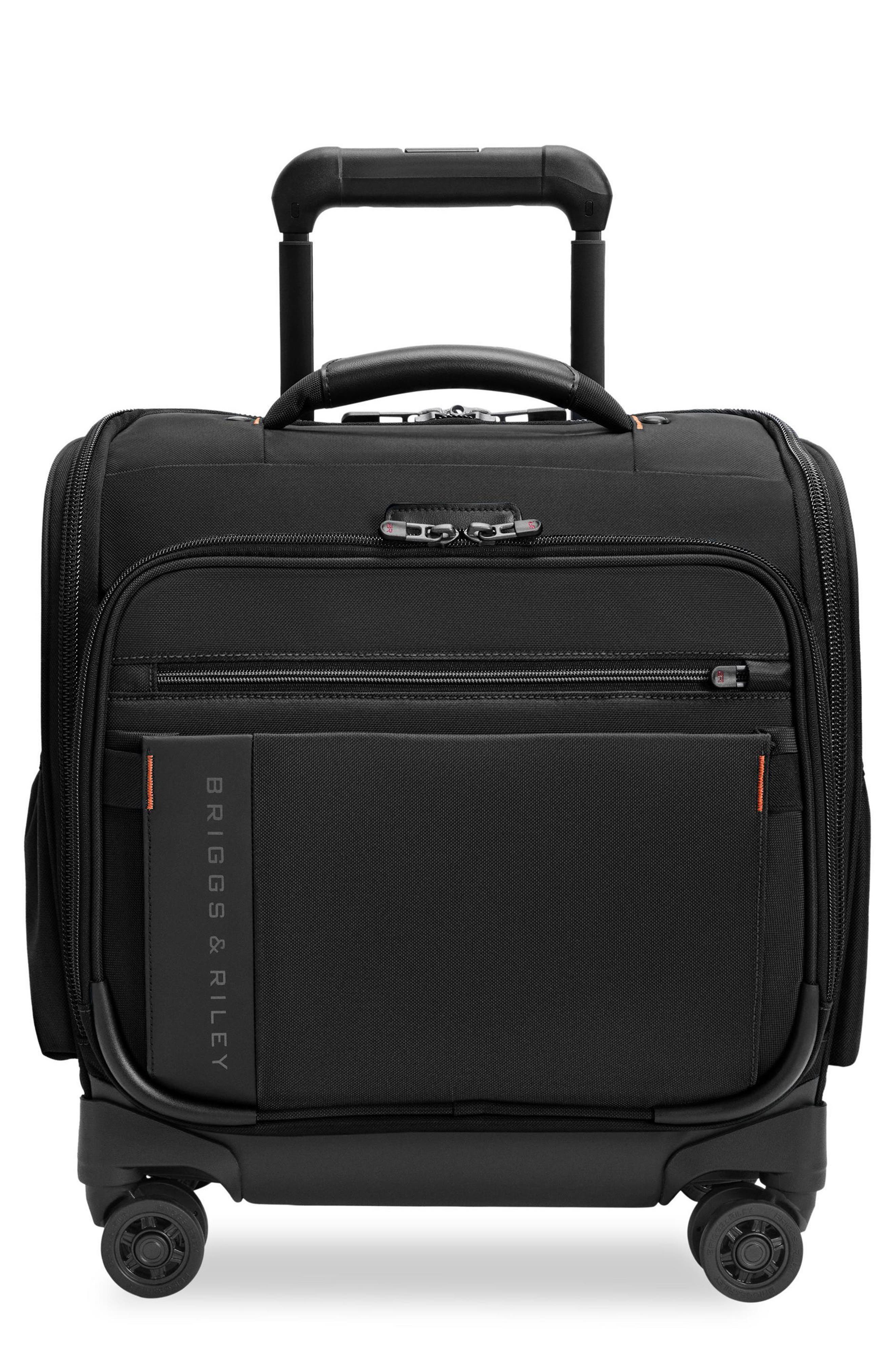 Briggs & Riley ZDX Cabin Spinner Suitcase, Main, color, Black