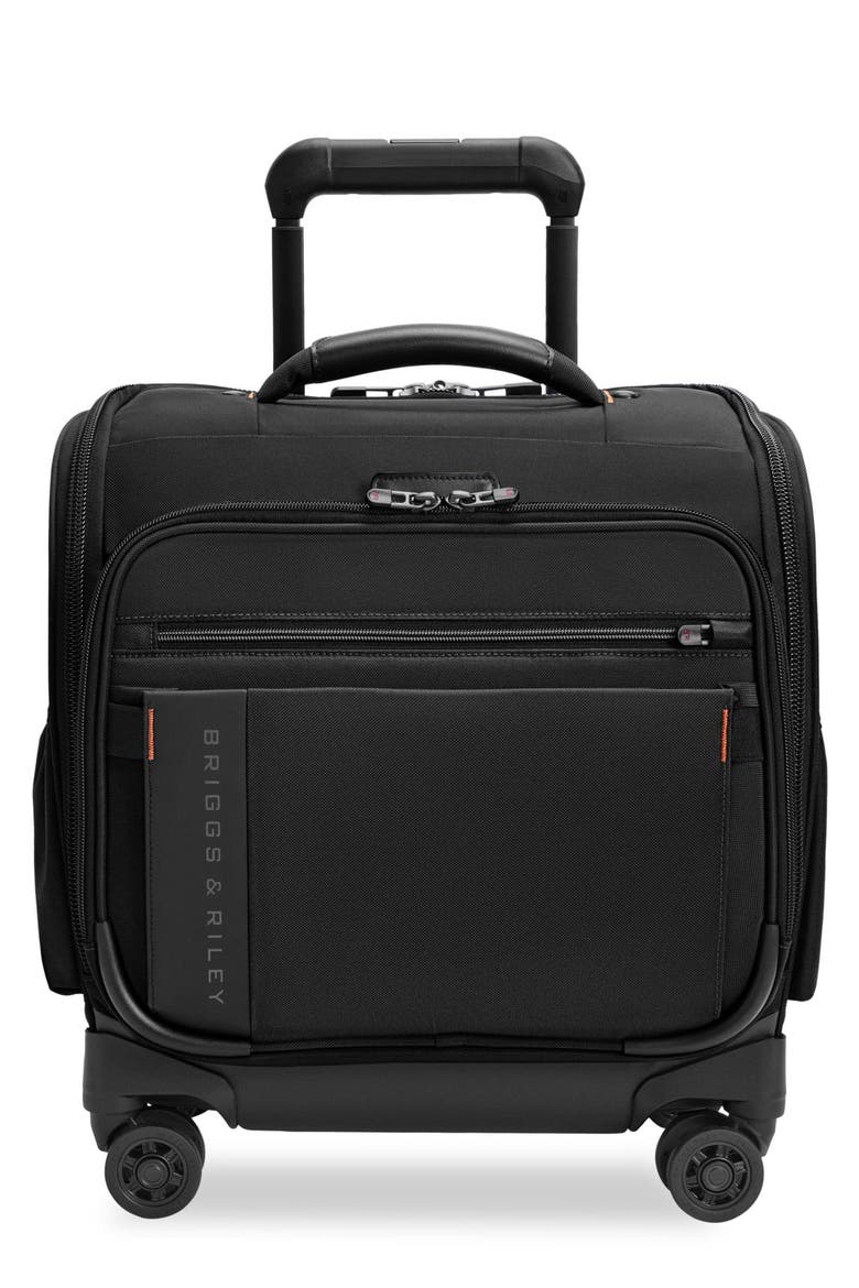 ZDX Cabin Spinner Suitcase, Main, color, BLACK