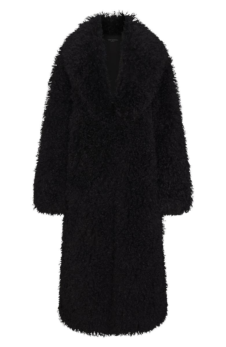 Naked Wardrobe Faux Shearling Coat, Alternate, color, Black