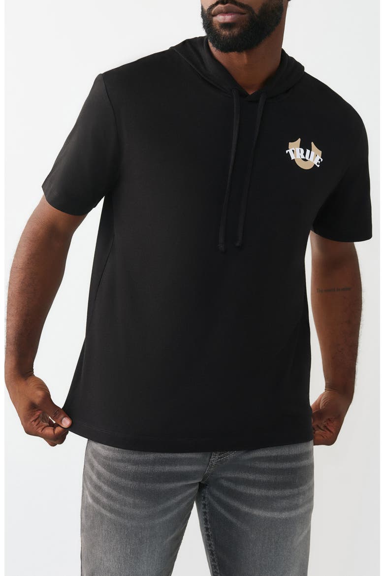 Circular Hoodie T-Shirt, Main, color, JET BLACK