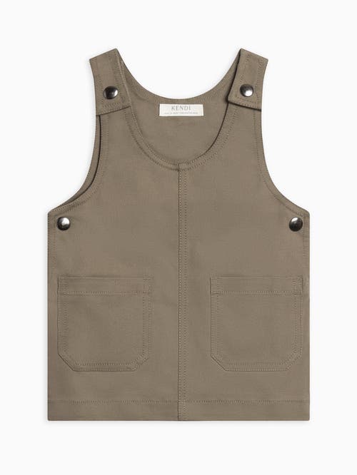 Kendi Alma Twill Jumper Dress In Green