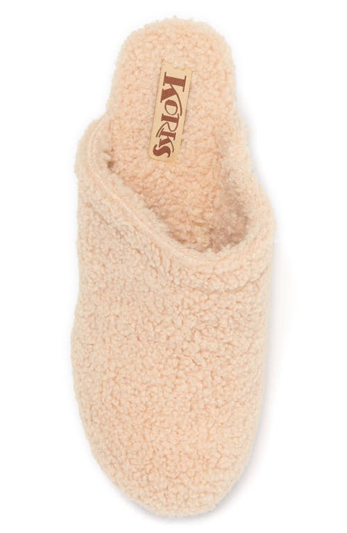 Korks Footwear Faux Fur Teddy Clog In Beige