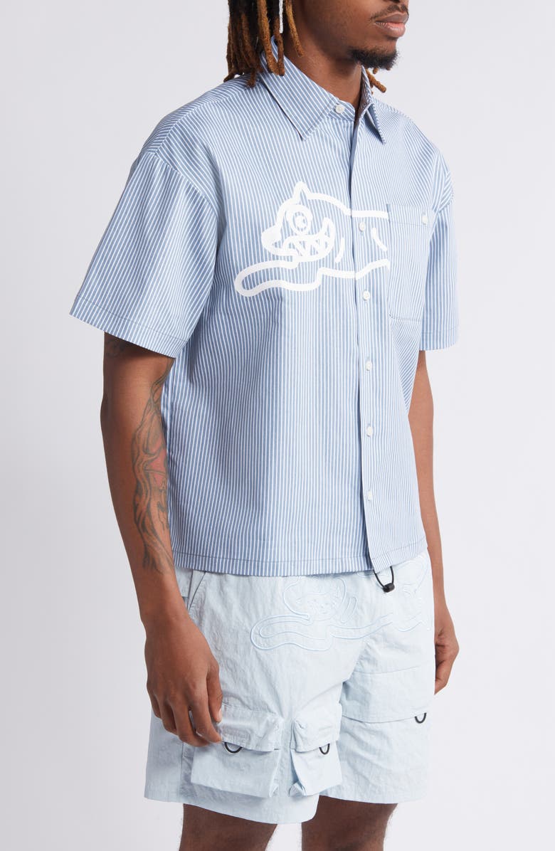 ICECREAM Arcade Short Sleeve Button-Up Shirt, Alternate, color, Baby Blue