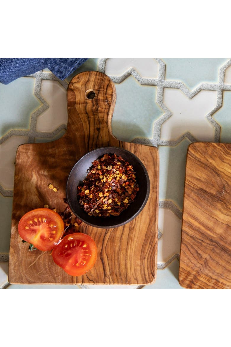 Mini Square Olive Wood Board, Alternate, color, Olive Wood