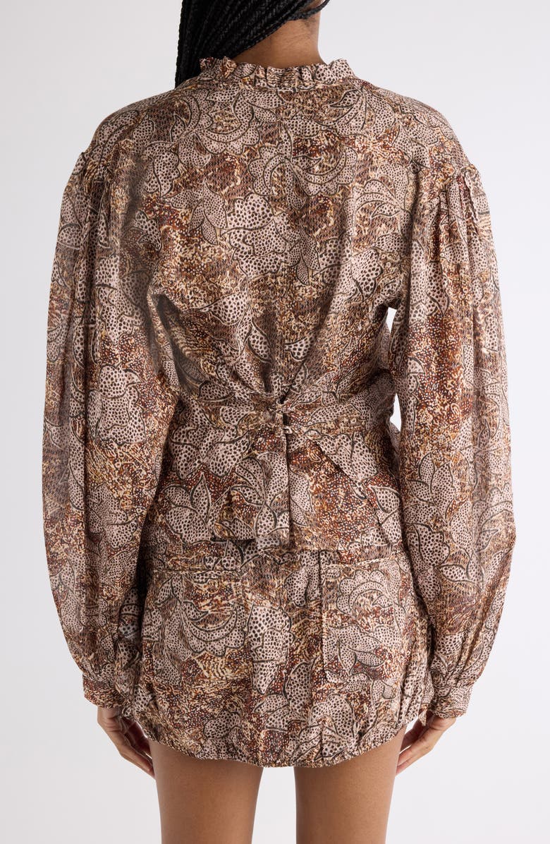 Isabel Marant Celeny Crop Cotton Voile Shirt, Alternate, color, Ochre