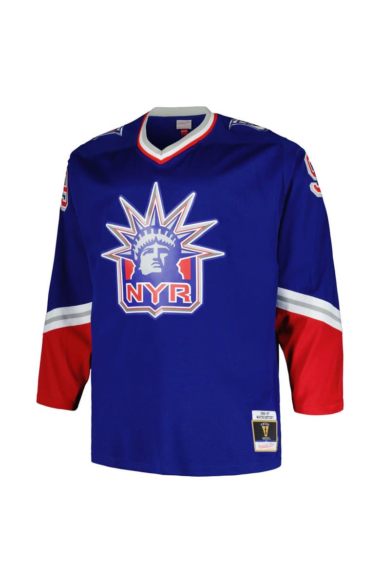 Mitchell & Ness Men's Mitchell & Ness Wayne Gretzky Blue New York Rangers Big & Tall Blue Line Player Jersey, Alternate, color, 