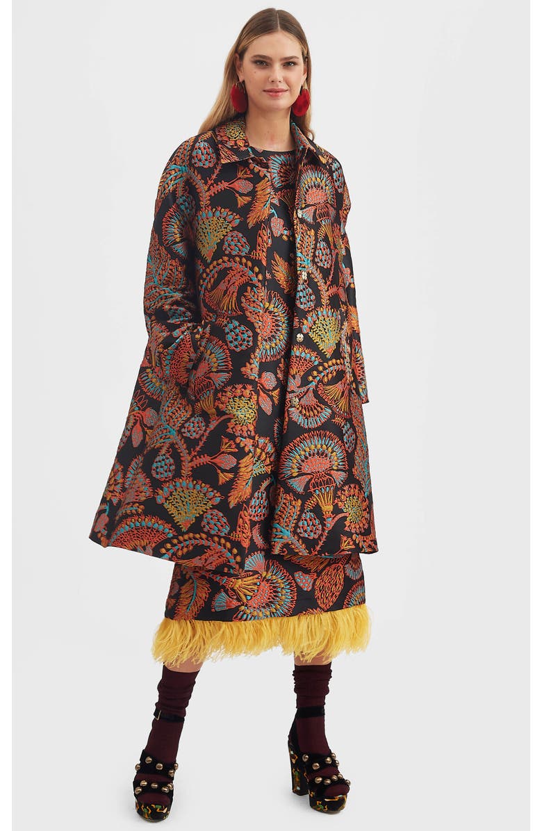 La DoubleJ Boxy Coat, Main, color, Jacquard Sicomore Black