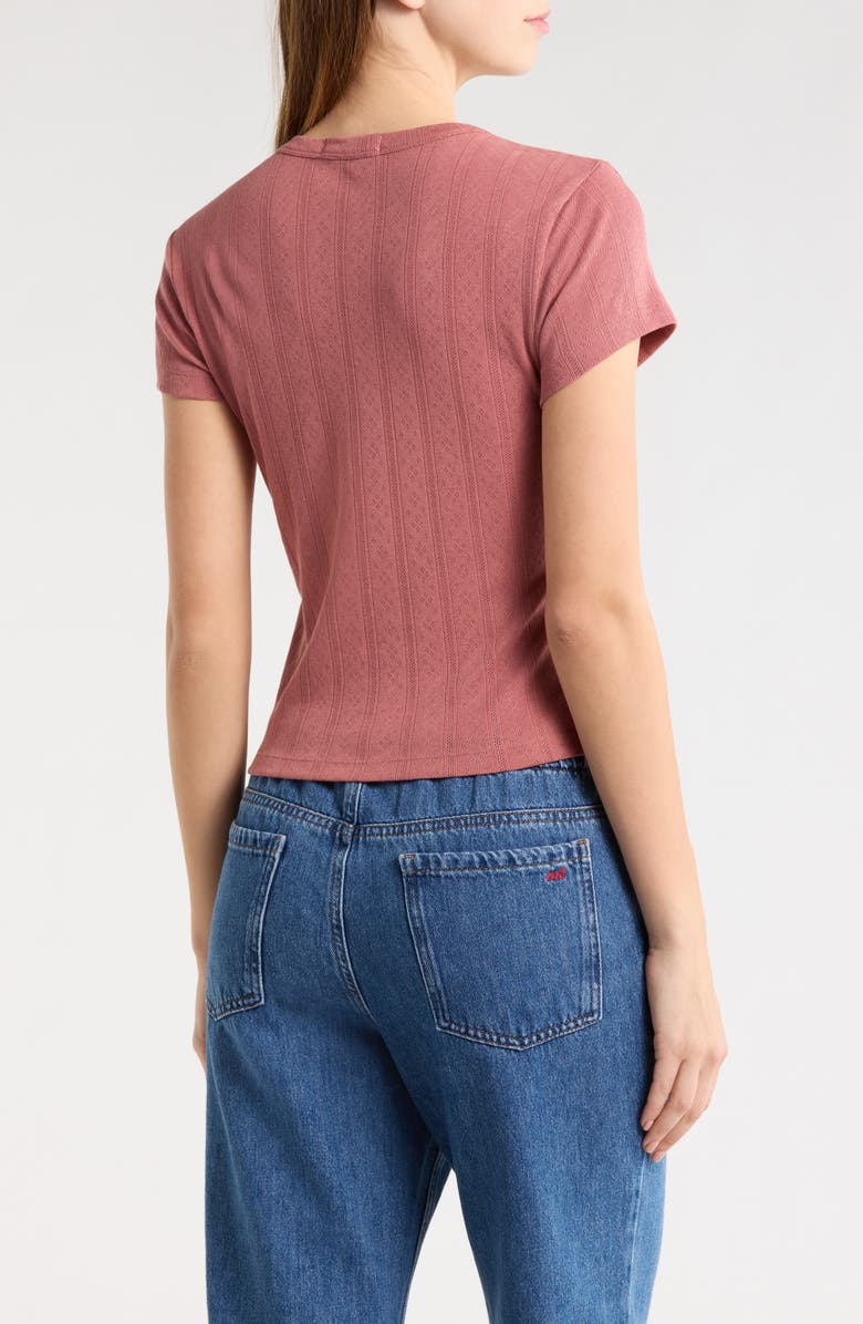 Marine Layer Lexi Pointelle Crewneck T-Shirt, Alternate, color, Withered Rose