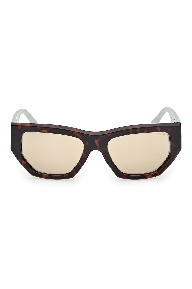Geometric Sunglasses, Main, color, HAVANA/ OTHER / GREEN MIRROR