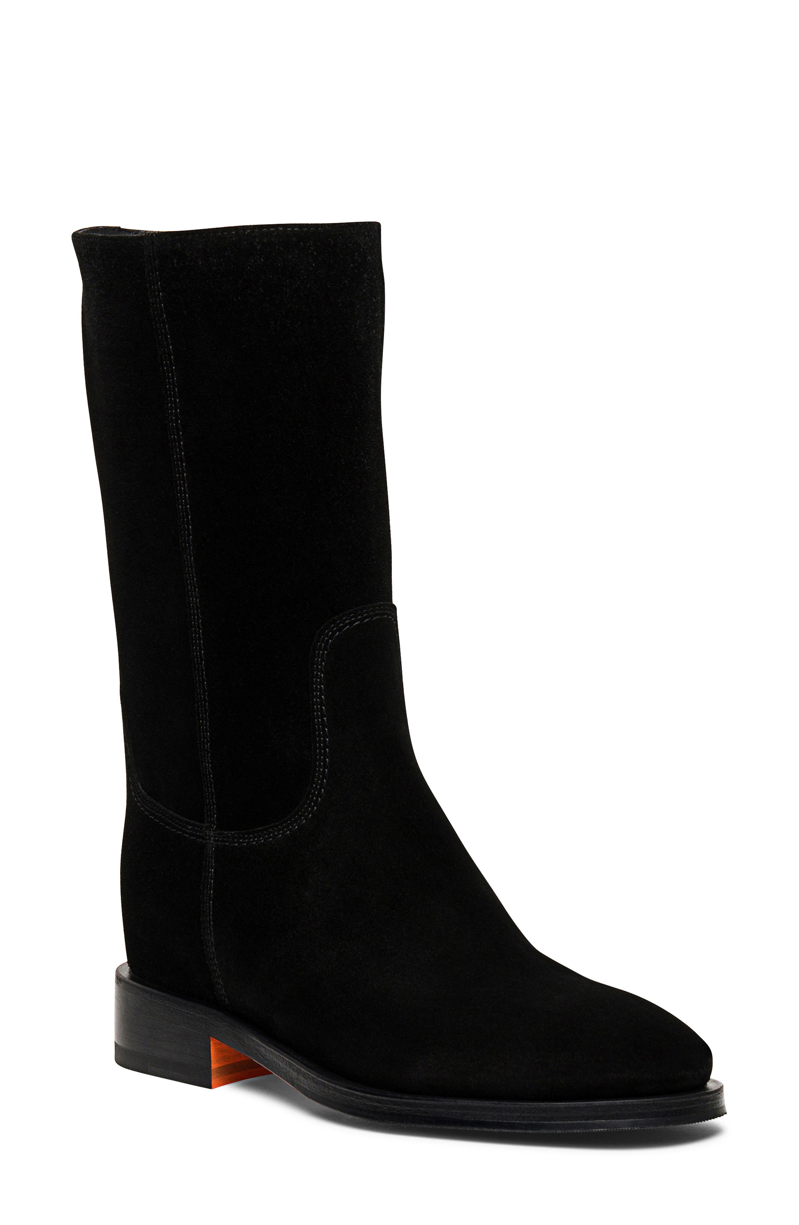 Suede boot, Main, color, BLACK-N01