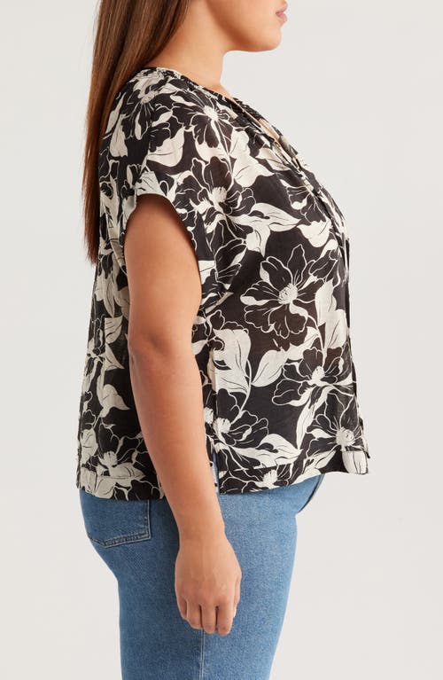 VINCE CAMUTO VINCE CAMUTO FLORAL DOLMAN SLEEVE PEASANT TOP