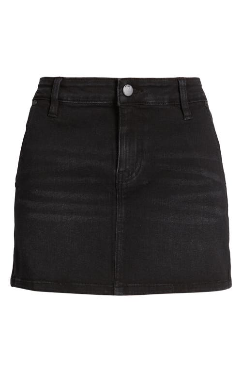 Ptcl Bree Easy Stretch Denim Miniskirt In Black