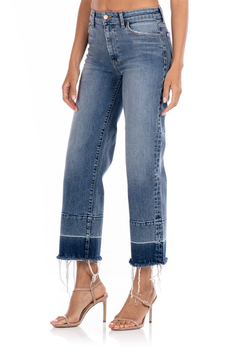 Fidelity Denim Malibu Release Hem High Waist Crop Wide Leg Jeans, Alternate, color,