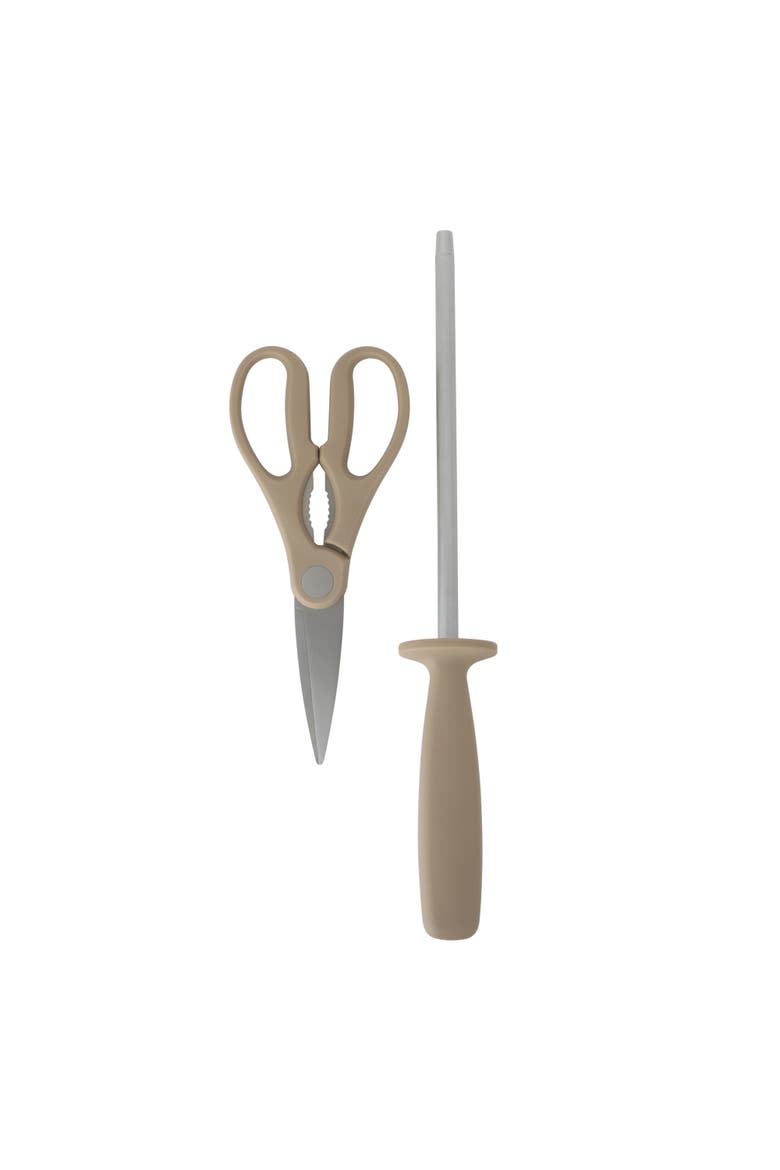 14-Piece German Steel Forged Knife Block Set with Beechwood Block, Alternate, color, Taupe