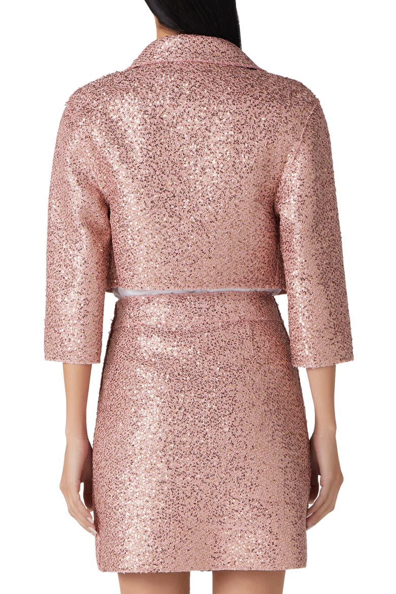 Sequin Knit Crop Jacket, Alternate, color, PINK MULTI