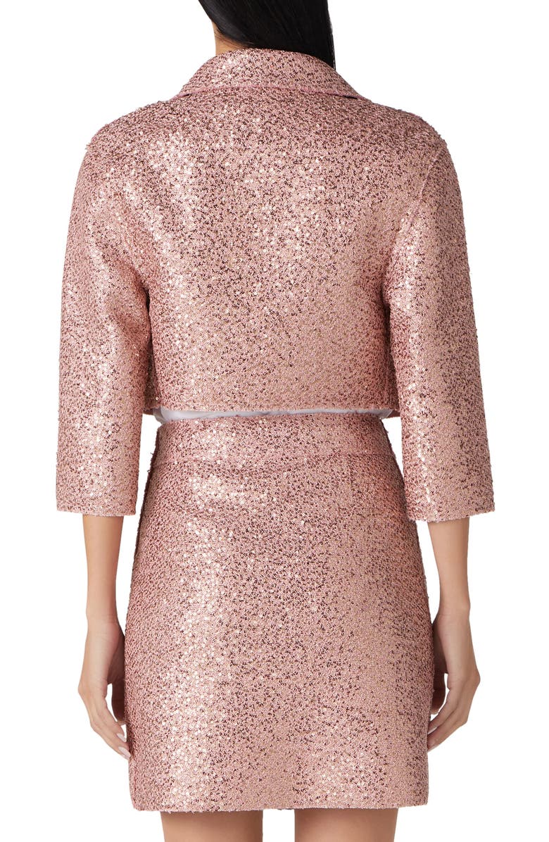 St. John Evening Sequin Knit Crop Jacket, Alternate, color, 