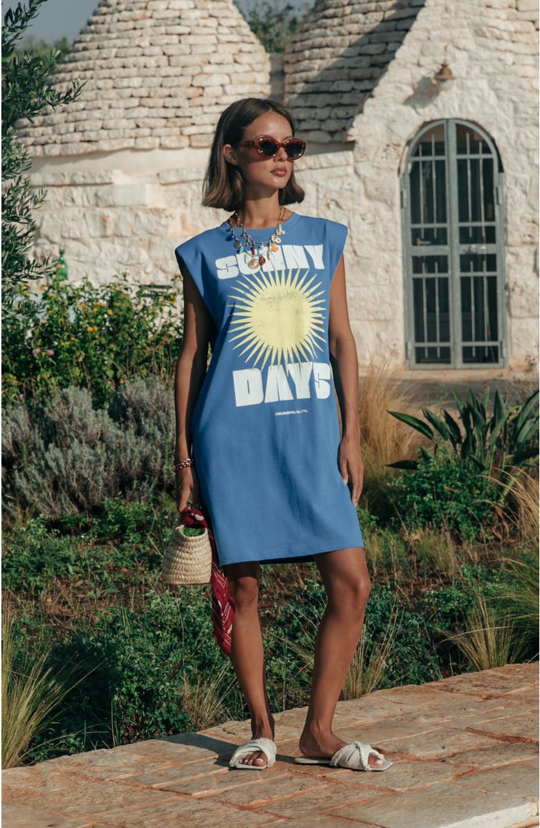 Colourful Rebel Sunny Days Padded Dress SL, Alternate, color, Blue