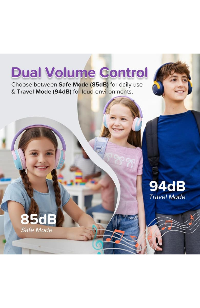 myFirst CareBuds Max - Wireless Headphones for Kids, Alternate, color, Mist White