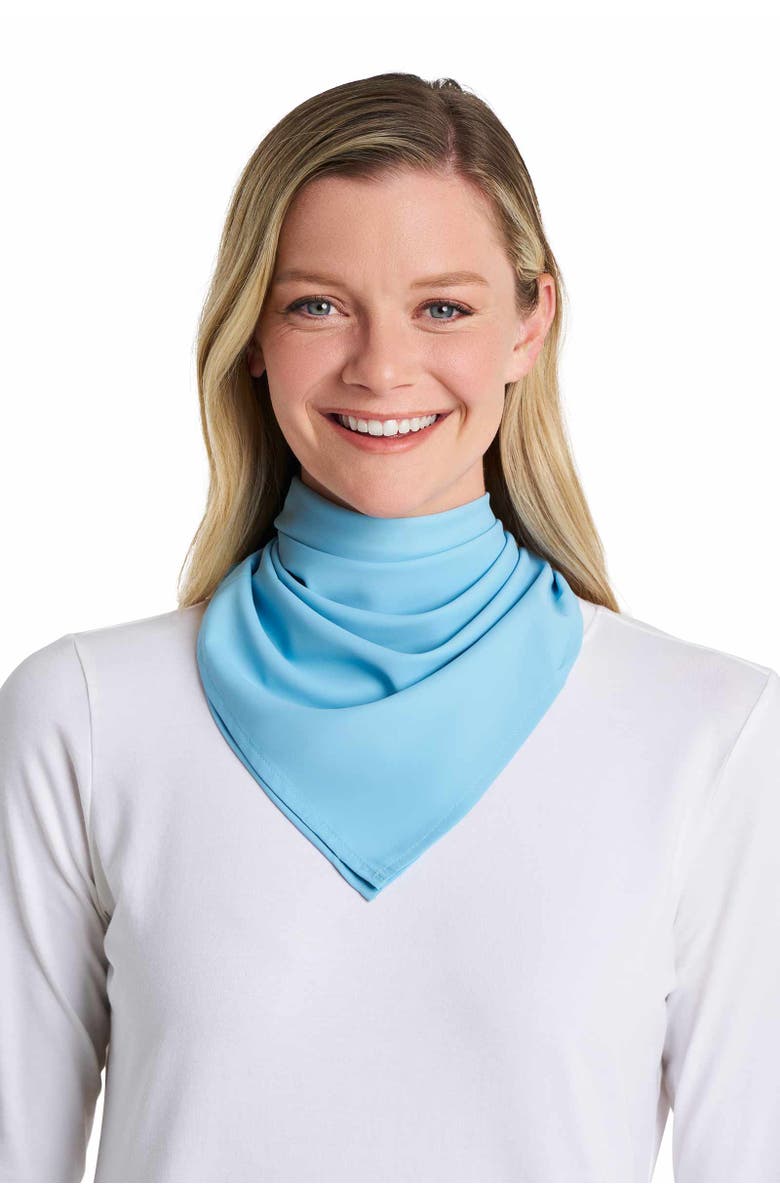 Coolibar Lightweight Sun Bandana - UPF 50+ Sun Protection - Grassi, Alternate, color, Arctic Blue
