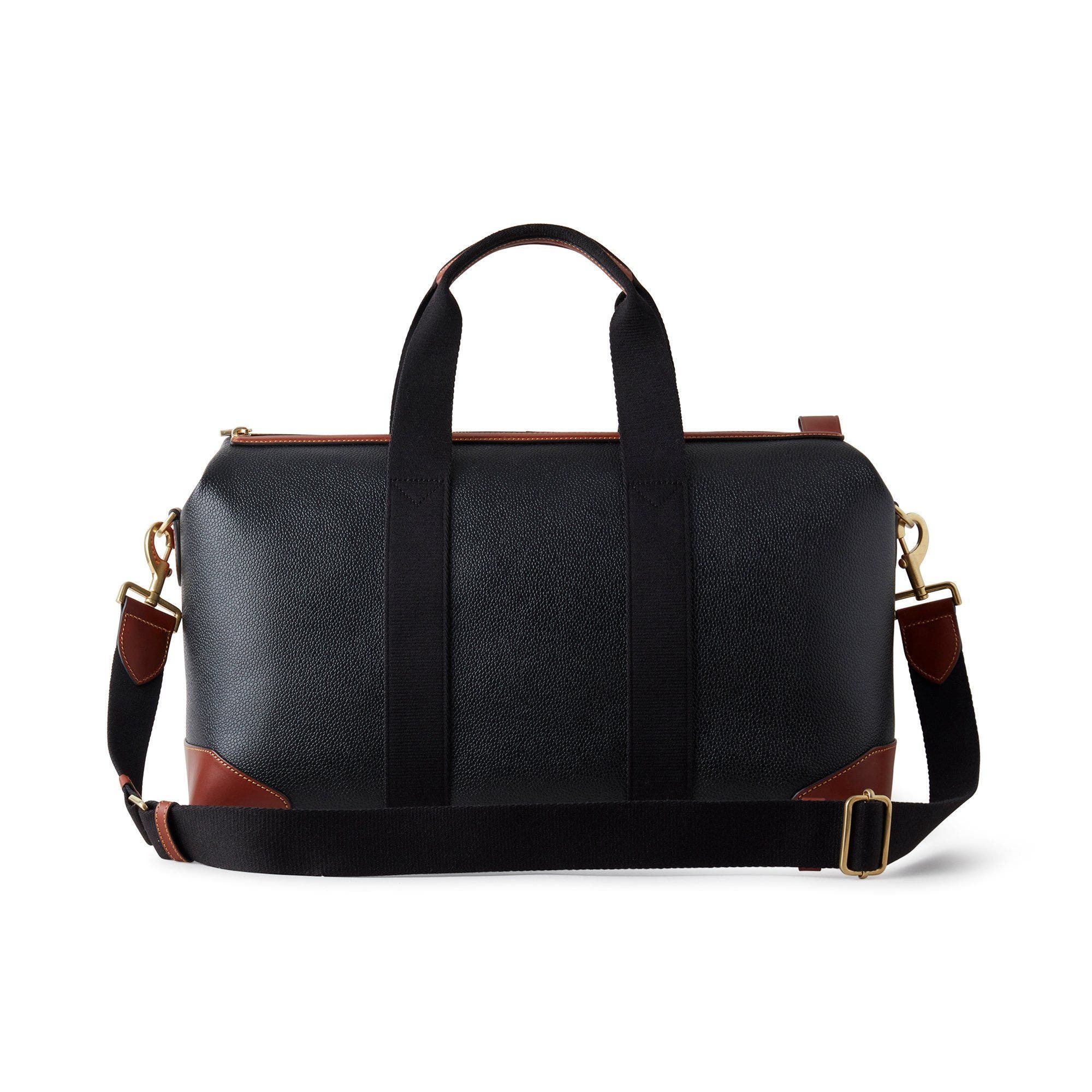 Mulberry Heritage Day Clipper Eco Scotchgrain Duffle, Alternate, color, Black-Cognac