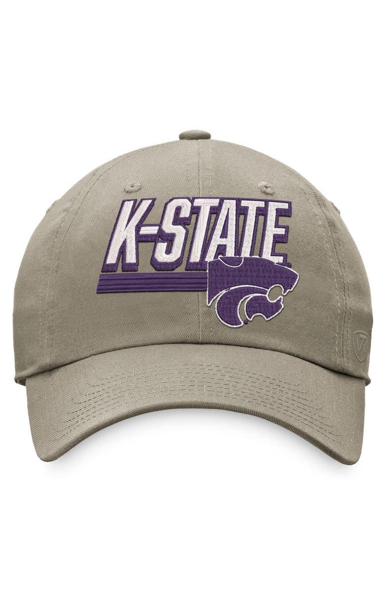 TOP OF THE WORLD Men's Top of the World Khaki Kansas State Wildcats Slice Adjustable Hat, Alternate, color,