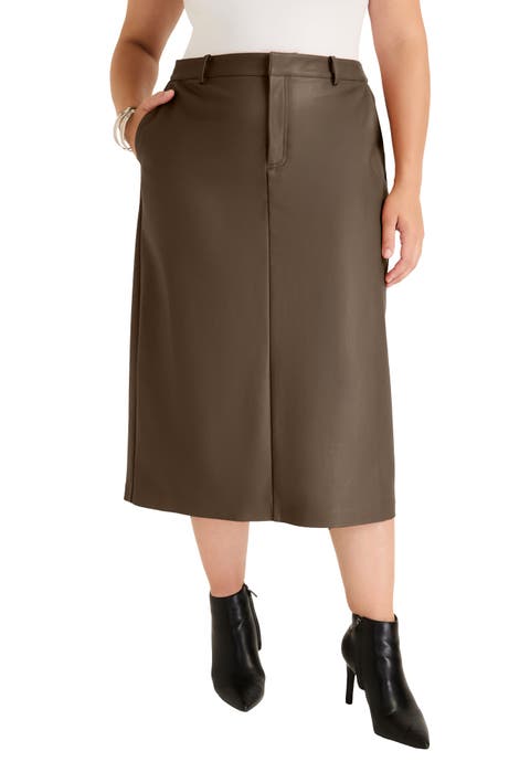 Faux Leather Skirt (Plus)