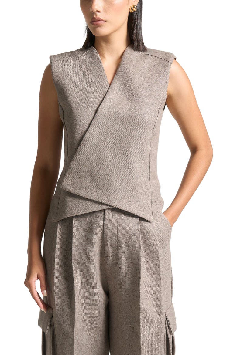 Laurence Tailored Wrap Waistcoat, Alternate, color, Taupe