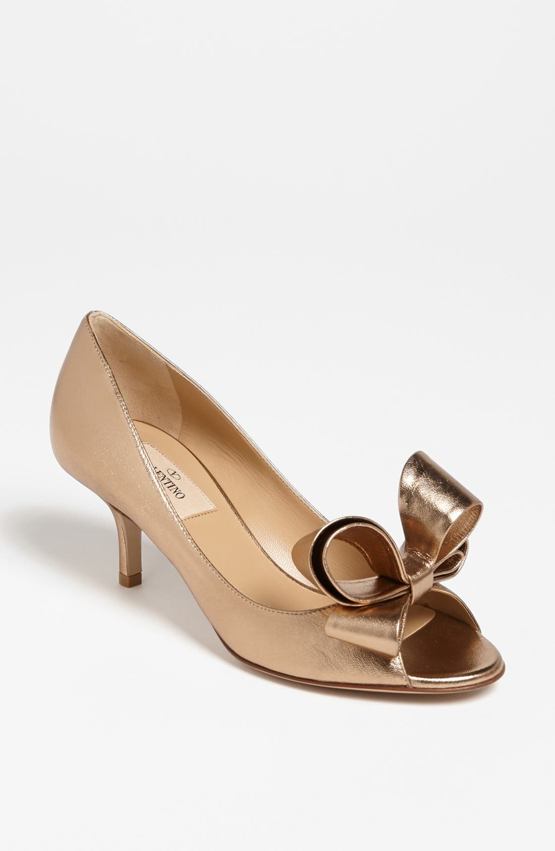 Valentino Garavani Metallic Nappa Couture Bow Pump, Main, color, 