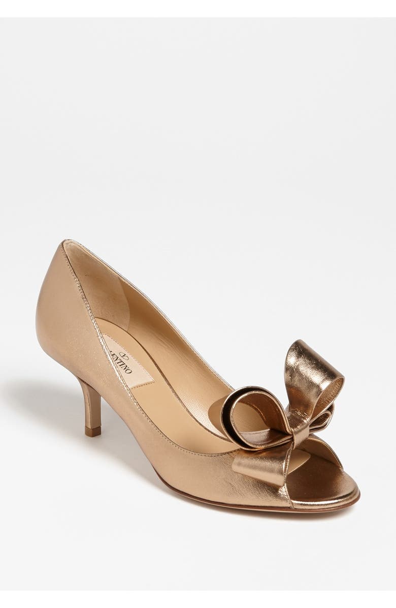Valentino Garavani Metallic Nappa Couture Bow Pump, Main, color,