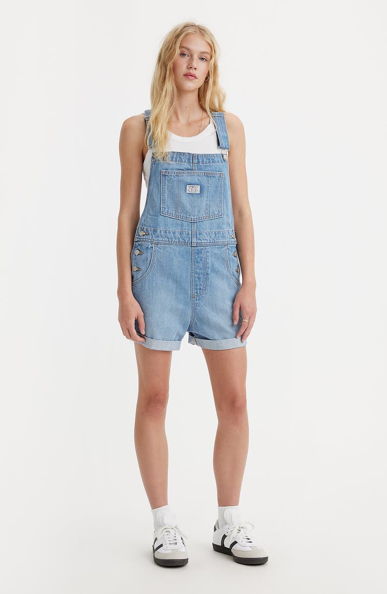 Levi's<sup>®</sup> Cuffed Hem Denim Shortalls, Alternate, color,