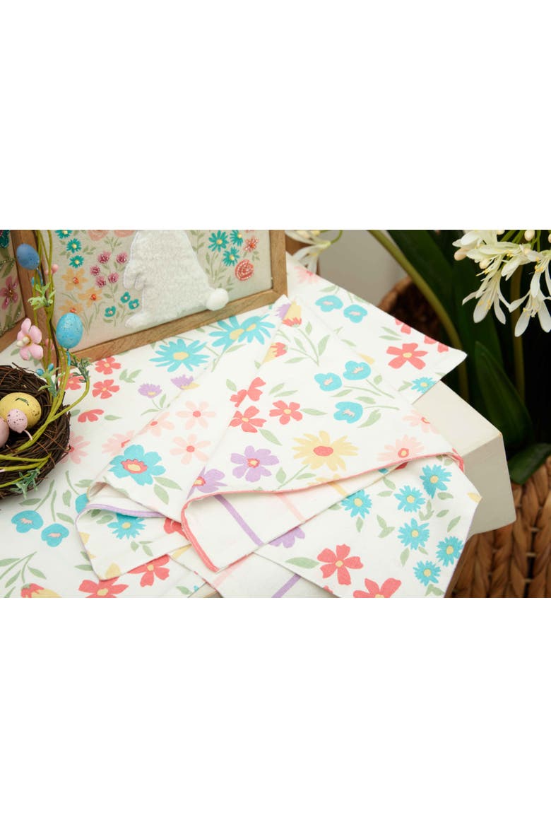 Bunnies & Blooms Placemats Set of 6 14" x 20", Alternate, color, Blue