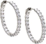 BY ADINA EDEN CZ Cushion Cut In & Out Hoop Earring
