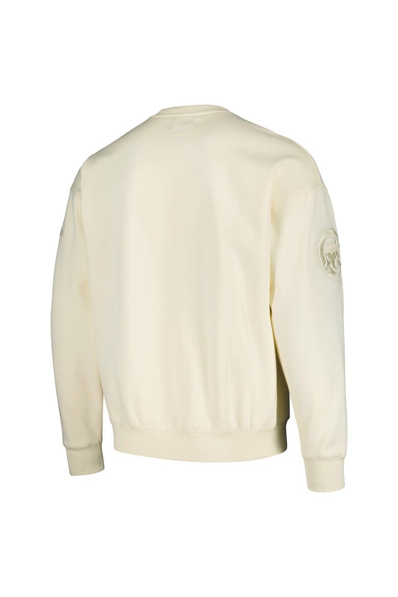 Men's Pro Standard Cream Chicago Cubs Neutral Drop Shoulder Pullover Sweatshirt, Alternate, color, Cream