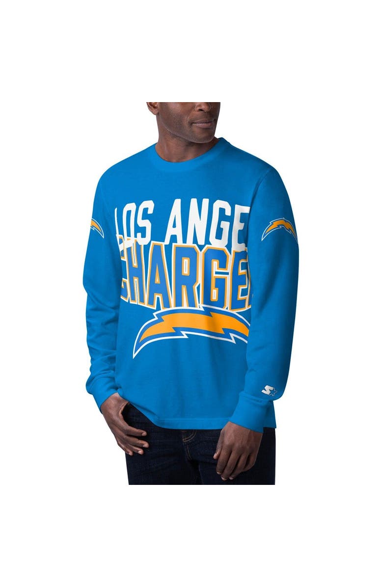 STARTER Men's Starter Powder Blue Los Angeles Chargers Clutch Hit Long Sleeve T-Shirt, Main, color, Powder Blue