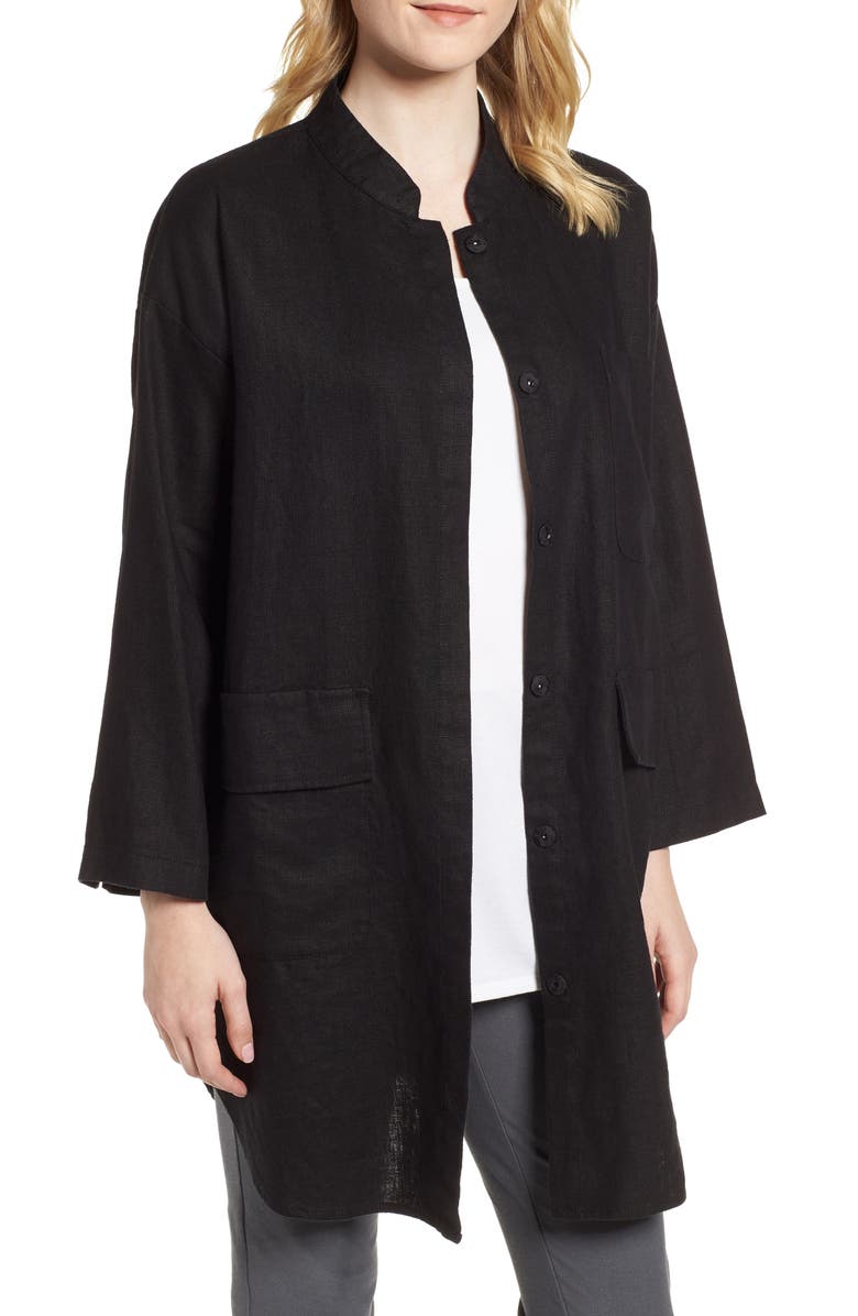 Eileen Fisher MANDARIN COLLAR JKT, Main, color, 