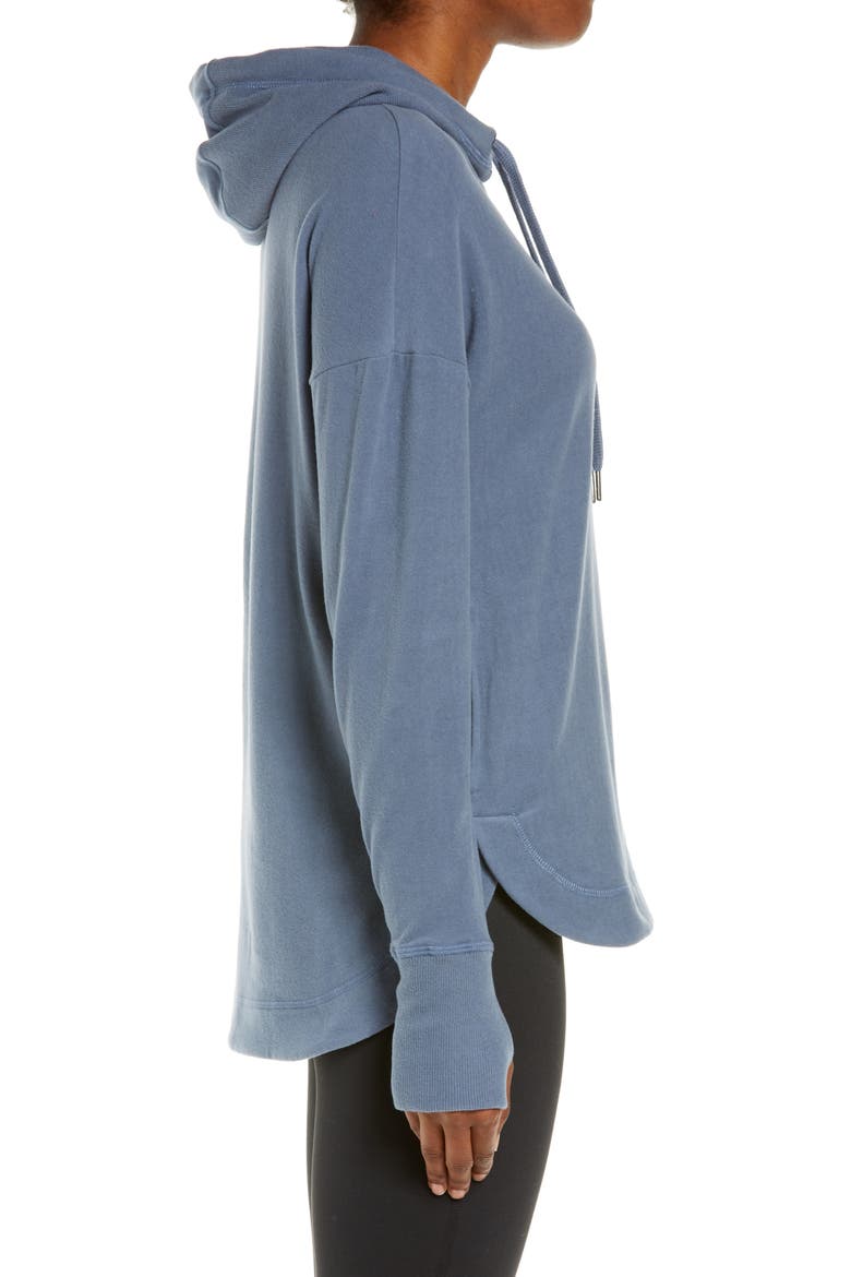 Escape Fleece Hoodie, Alternate, color, STEEL BLUE