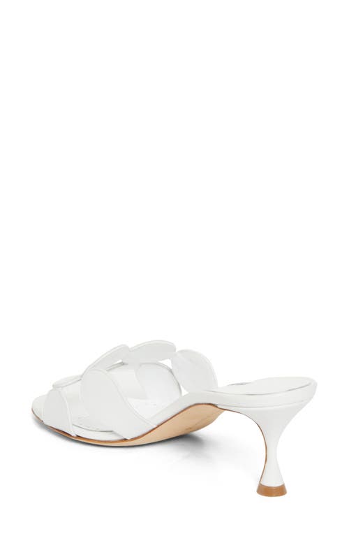 Manolo Blahnik Haribalmu Leather Slide Sandals In White