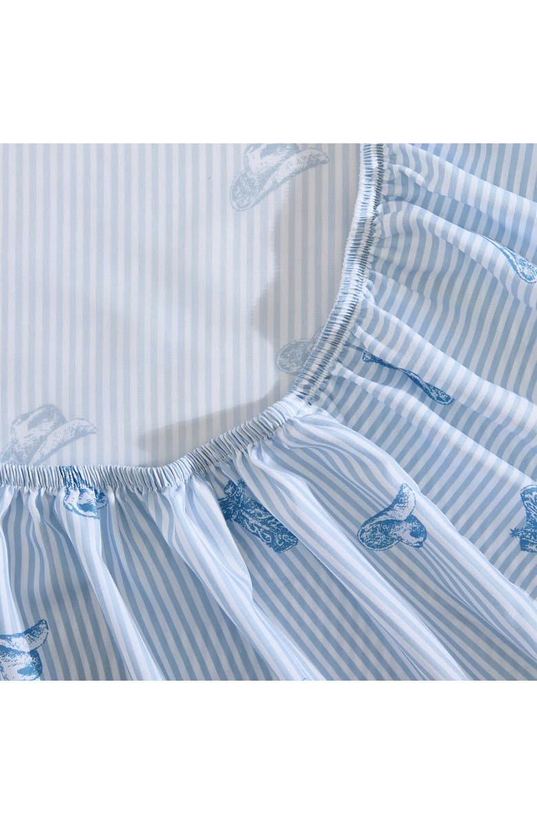 Wrangler Cowboy Pinstripe Printed Microfiber Sheet Set, Alternate, color, Light Blue