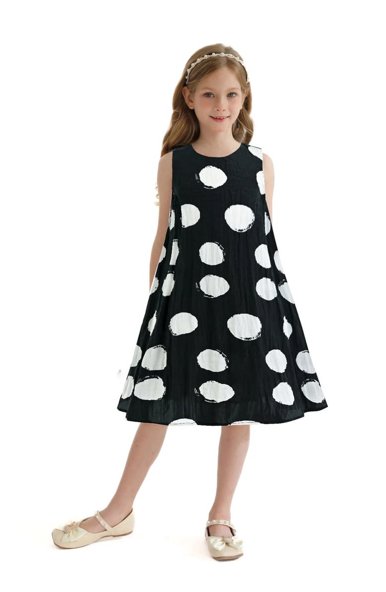 Tulleen Polka Dot Sleeveless Dress, Alternate, color, Black