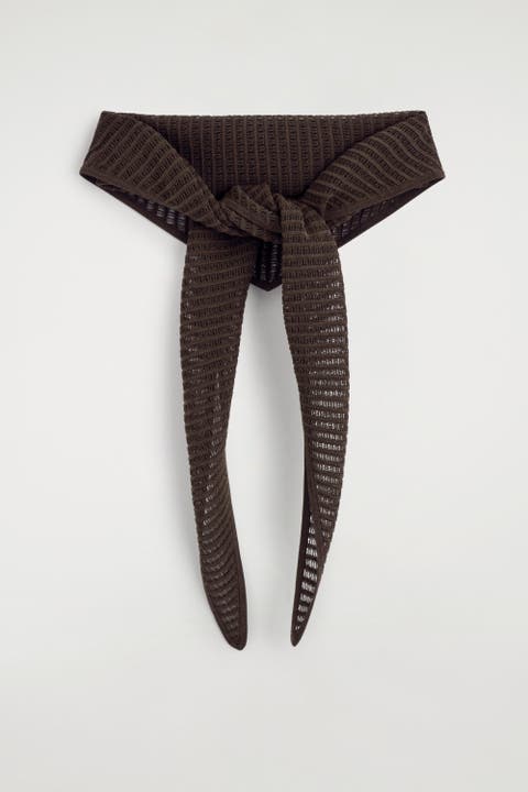 Pointelle-knit Triangle Scarf
