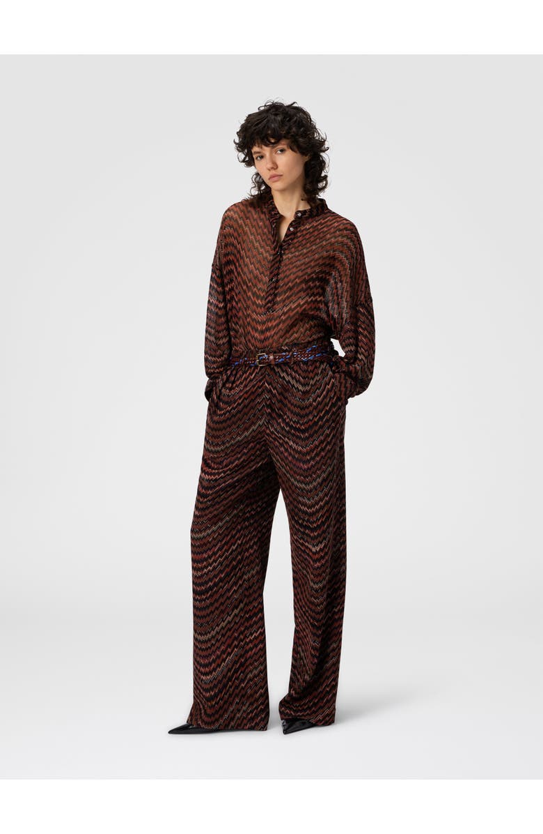 Missoni Mid-rise Tailored Pants With Zigzag Pattern, Alternate, color, Black & Brown
