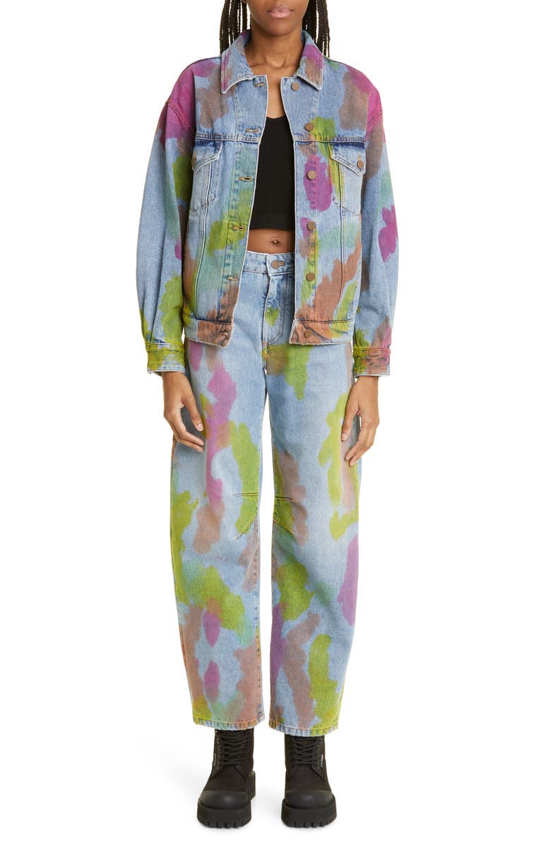 Palm Angels Tie Dye Denim Jacket, Alternate, color, 
