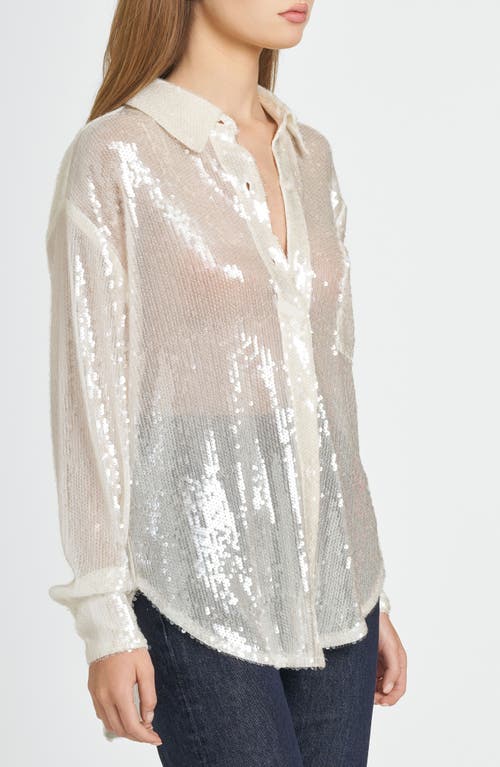 WAYF WAYF FIND YOUR LIGHT SEQUIN BUTTON-UP SHIRT 