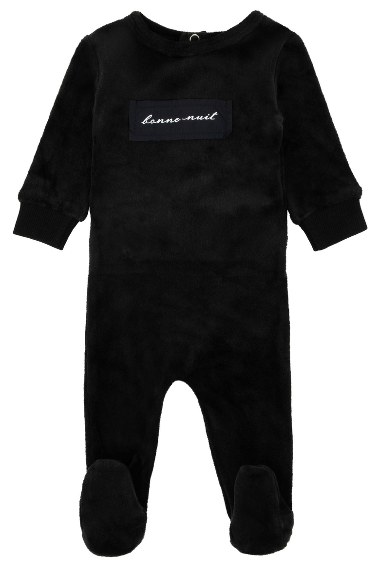Velour Patch Footie, Main, color, Dark Blue