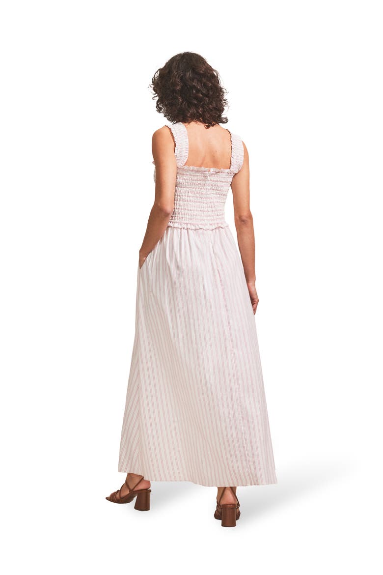 Stripe Shirred Dress, Alternate, color, Pink