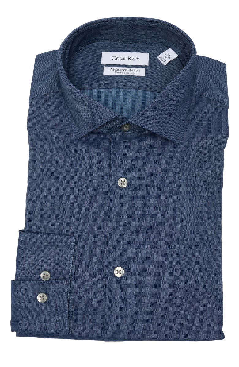 Calvin Klein All Season Slim Fit Stretch Dress Shirt, Alternate, color, Dusk