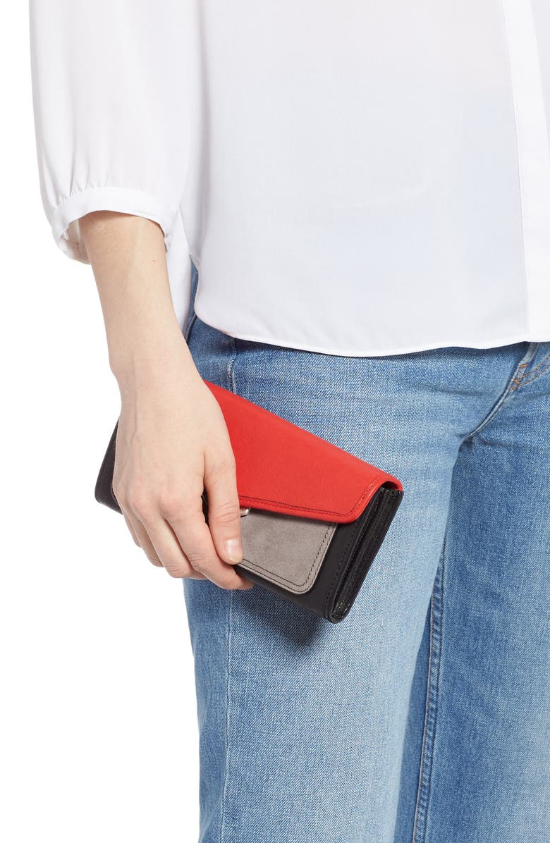 rag & bone Field Leather Continental Wallet, Alternate, color, 