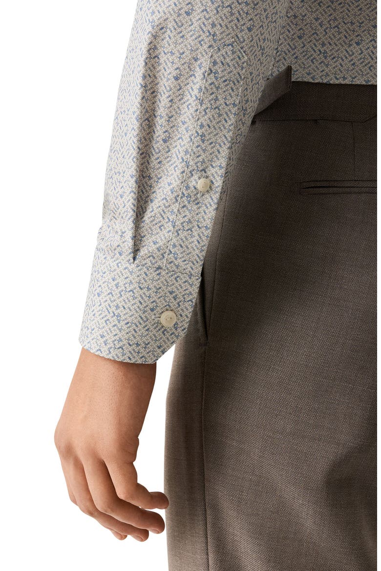 Slim Fit Geometric Print Cotton Dress Shirt, Alternate, color, LIGHT BLUE
