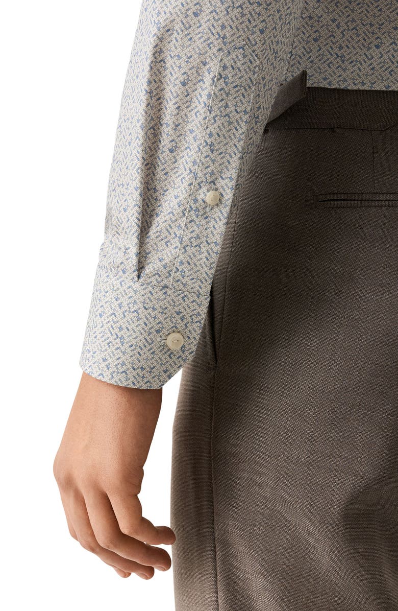 Eton Slim Fit Geometric Print Cotton Dress Shirt, Alternate, color, Light Blue