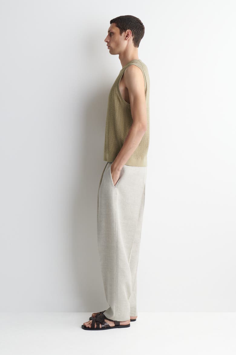 Cable-knit Cotton-linen Tank Top, Alternate, color, BEIGE